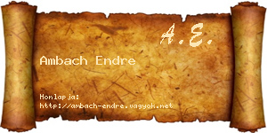 Ambach Endre névjegykártya
